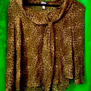 Merona leopard  print top size large